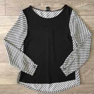 Black & polka dot top